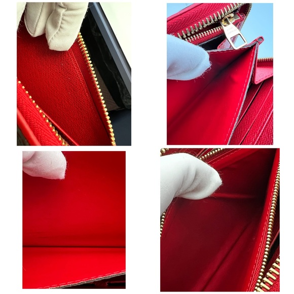 LOUIS VUITTON Zippy Long Wallet Retiro Around Monogram M61854 Red Cerise Purse - Picture 15 of 17